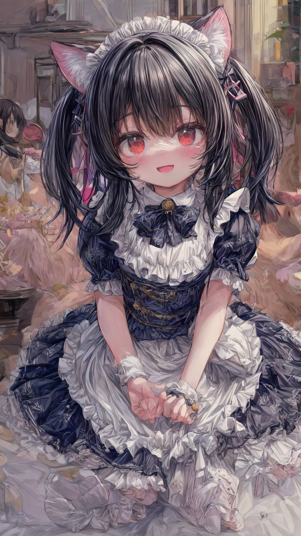 煌めく瞳の猫耳メイドさん