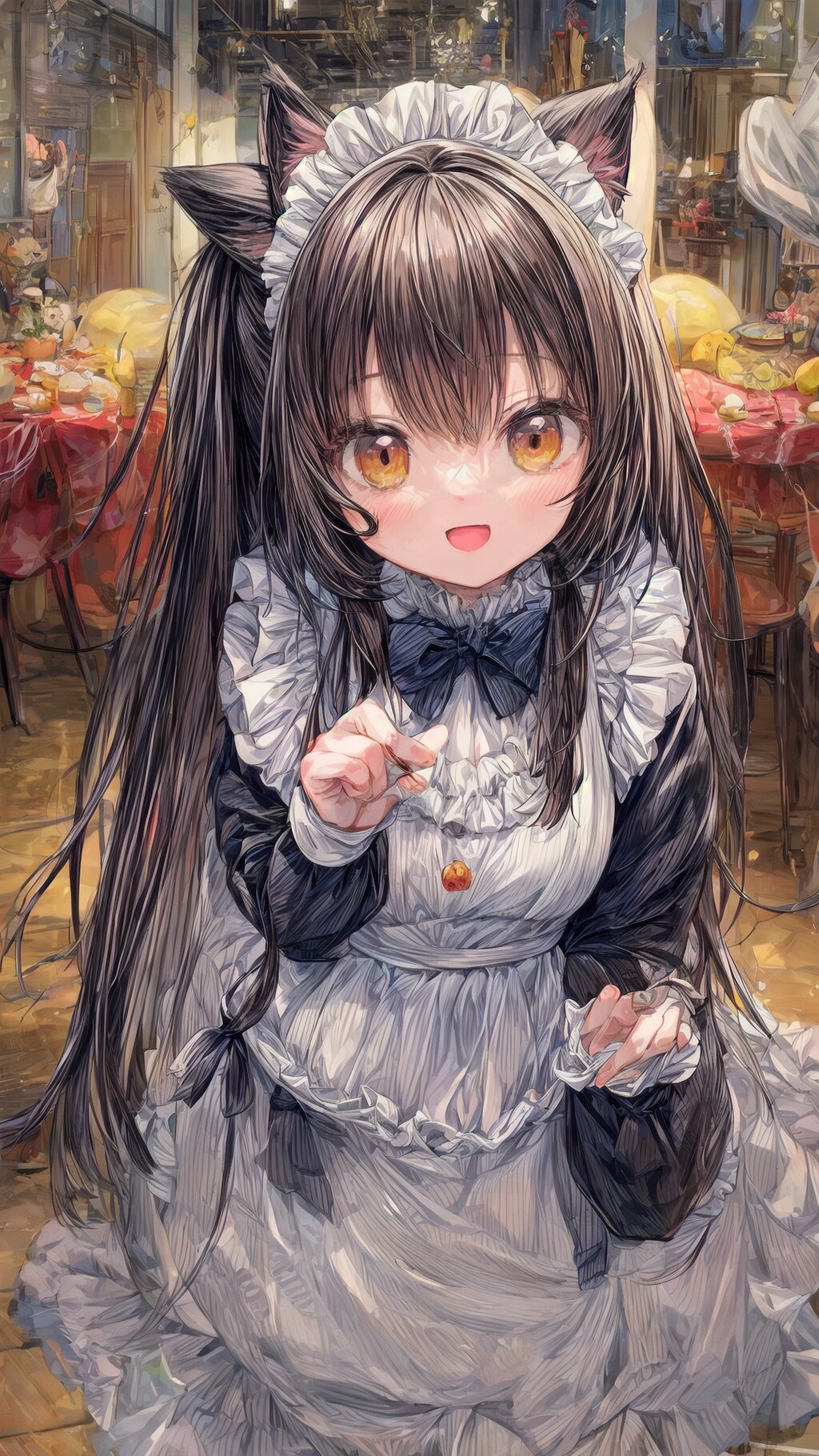 煌めく瞳の猫耳メイドさん