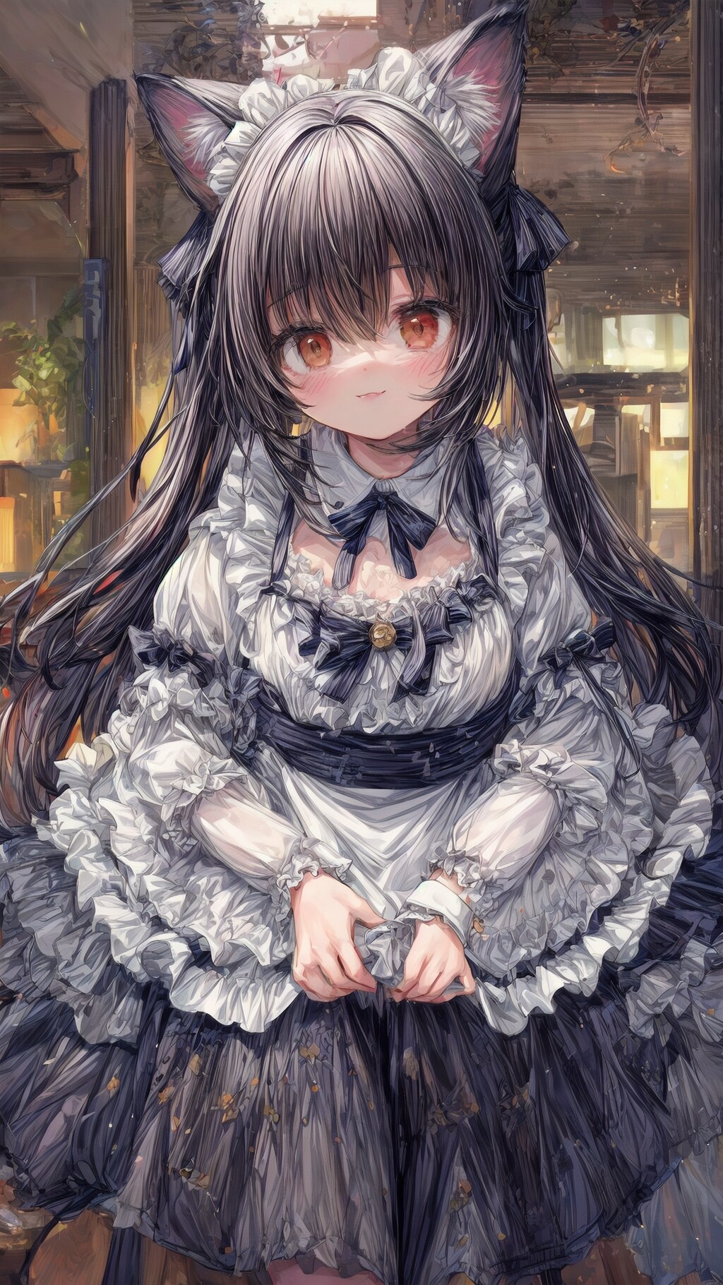 煌めく瞳の猫耳メイドさん