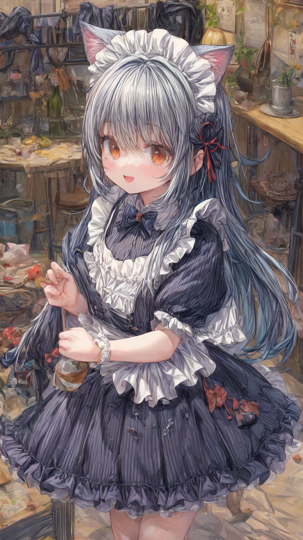 煌めく瞳の猫耳メイドさん