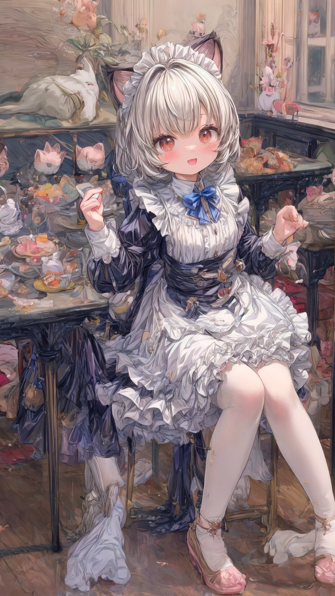 煌めく瞳の猫耳メイドさん
