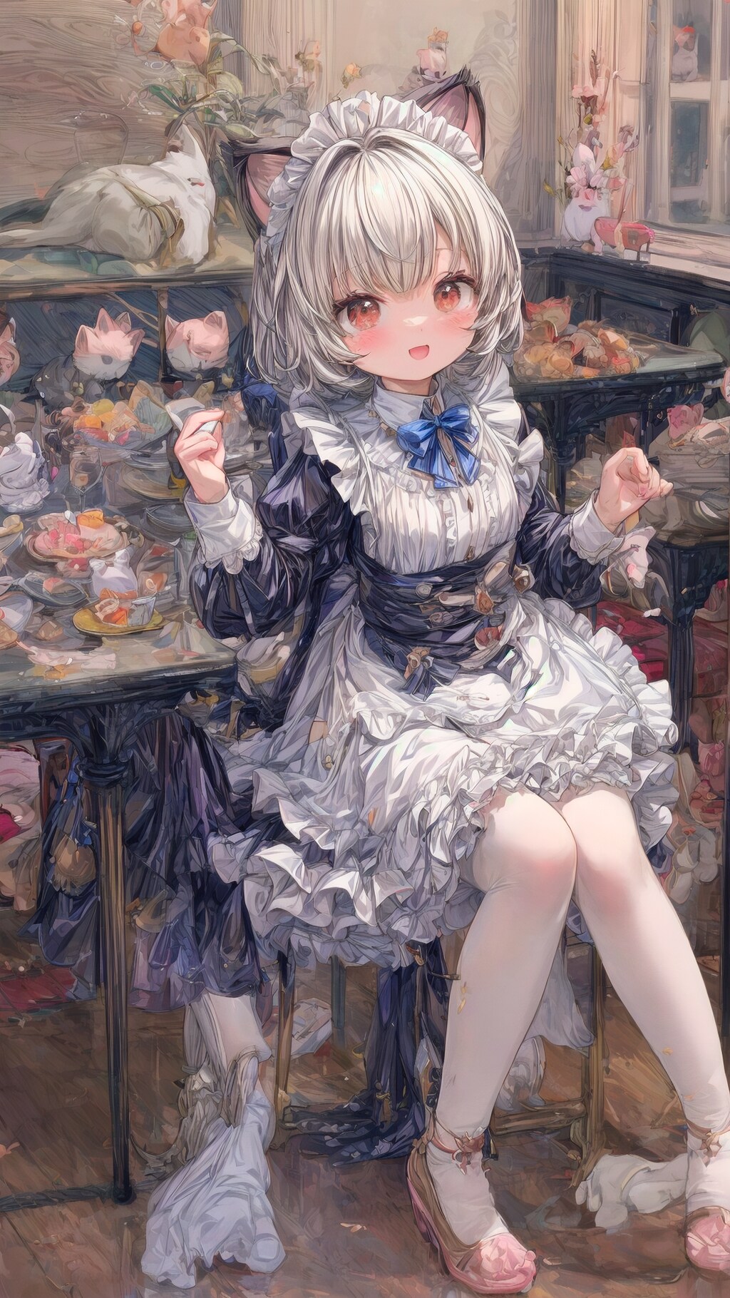 煌めく瞳の猫耳メイドさん