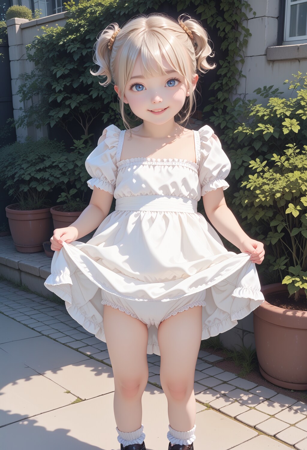 ԅ( ¯ิ∀ ¯ิԅ)ｸﾞﾍﾍﾍおじょうちゃんちょっとスカート捲って見せて💕【model：waiSemireal_v30】