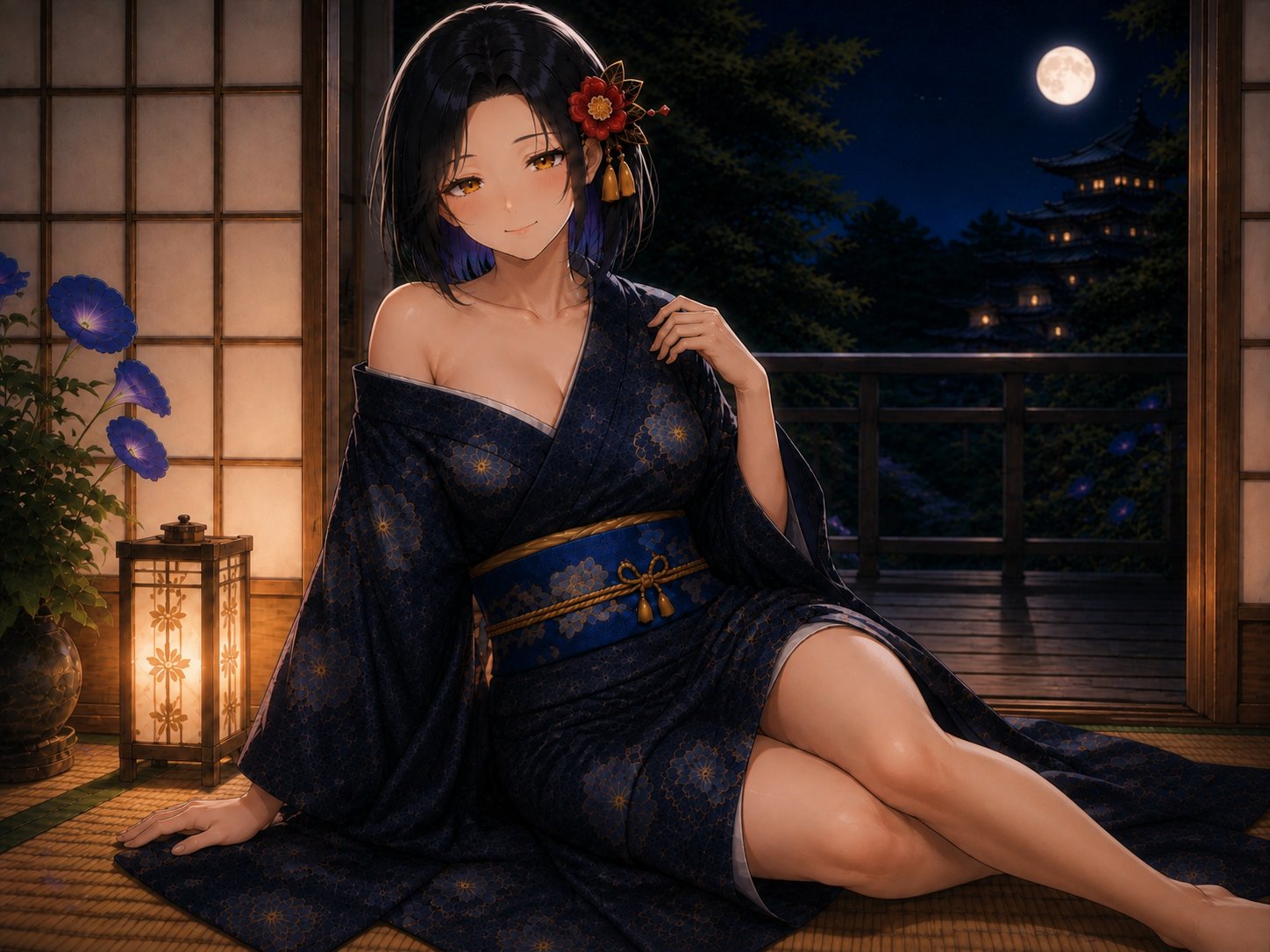 夏夜の浴衣美人
