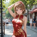 スクールアイドル⁉😅「小泉花陽 国立音ノ木坂学院一年生」チャイナ服Ver．【model：waiANIHENTAIPONYXL_v60】 7枚目
