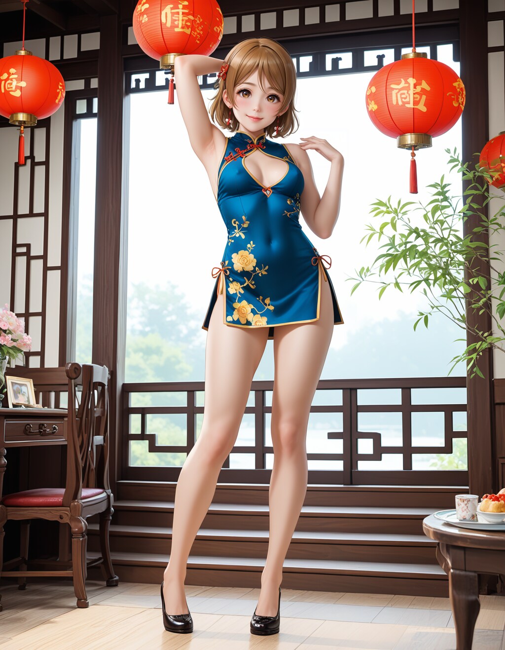スクールアイドル⁉😅「小泉花陽 国立音ノ木坂学院一年生」チャイナ服Ver．【model：waiANIHENTAIPONYXL_v60】