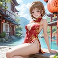 スクールアイドル⁉😅「小泉花陽 国立音ノ木坂学院一年生」チャイナ服Ver．【model：waiANIHENTAIPONYXL_v60】 2枚目