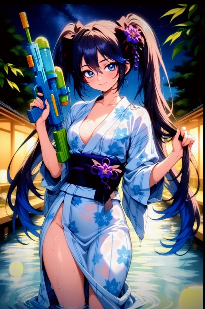 黒髪ツインテール娘と　　　　　　　　　　　　　　　　水遊びプレイ｡