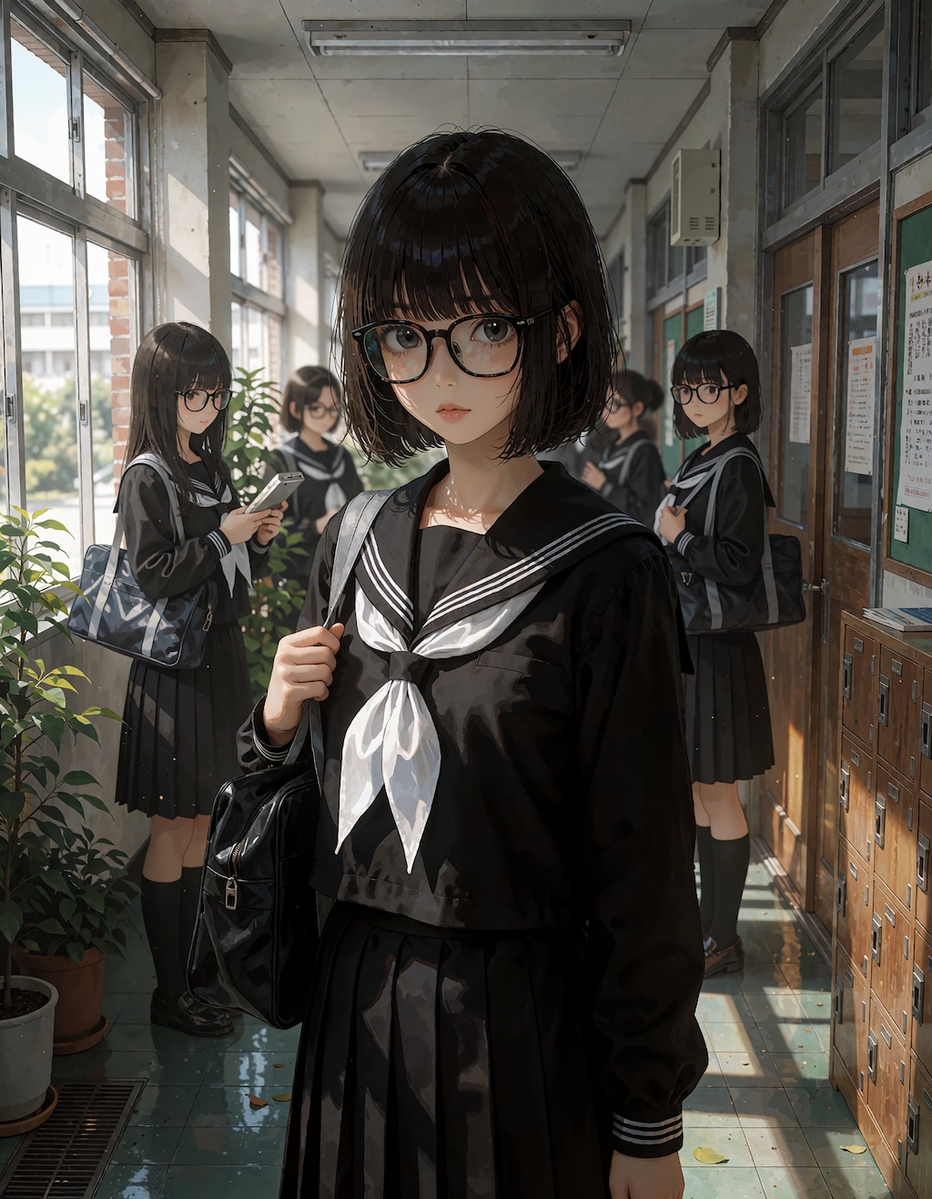 眼鏡黒制服