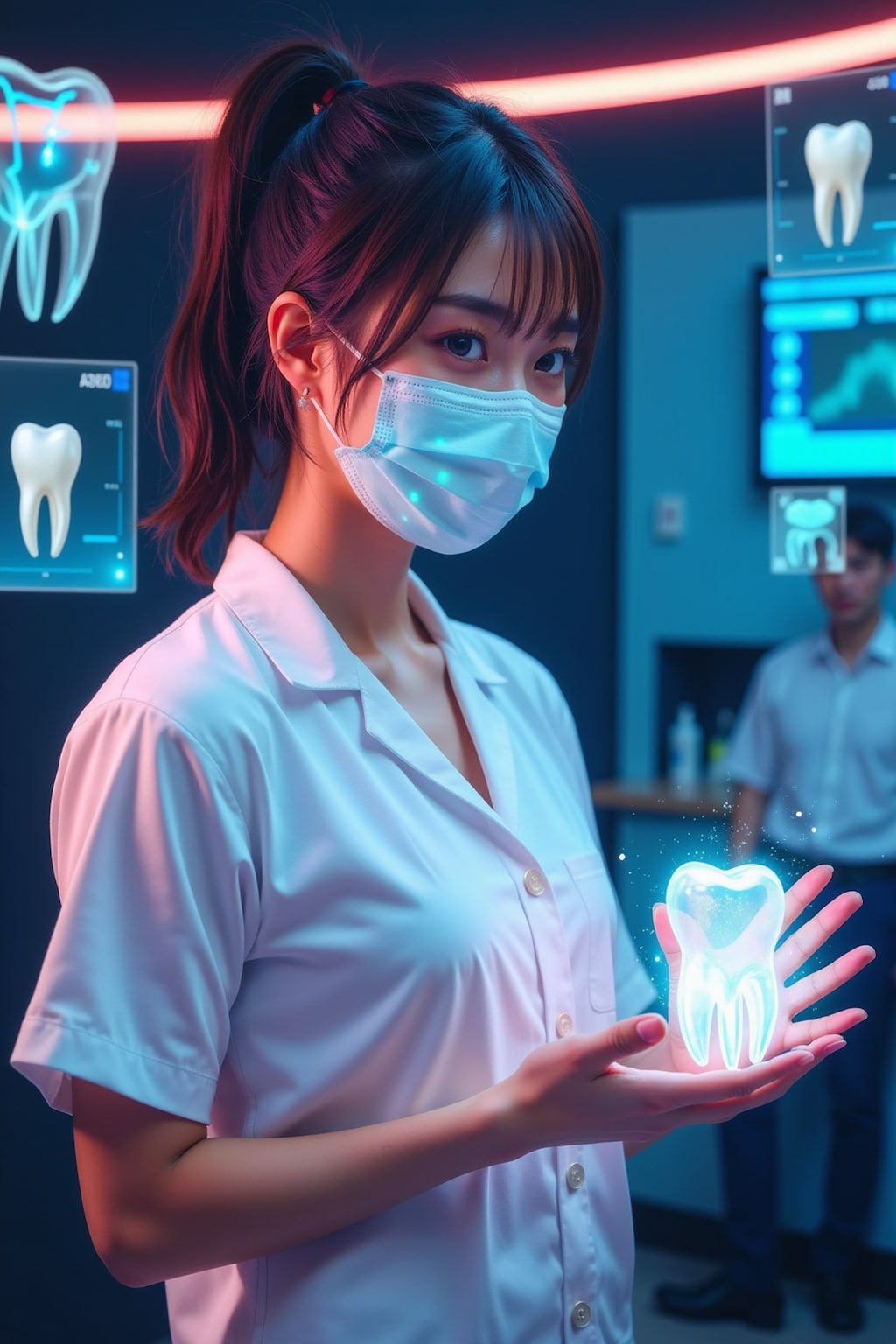 マスクの歯科衛生士さん