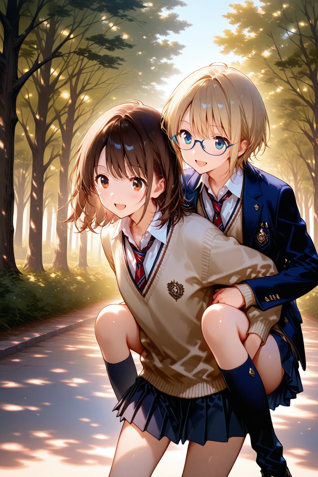 おんぶ | の人気AIイラスト・グラビア