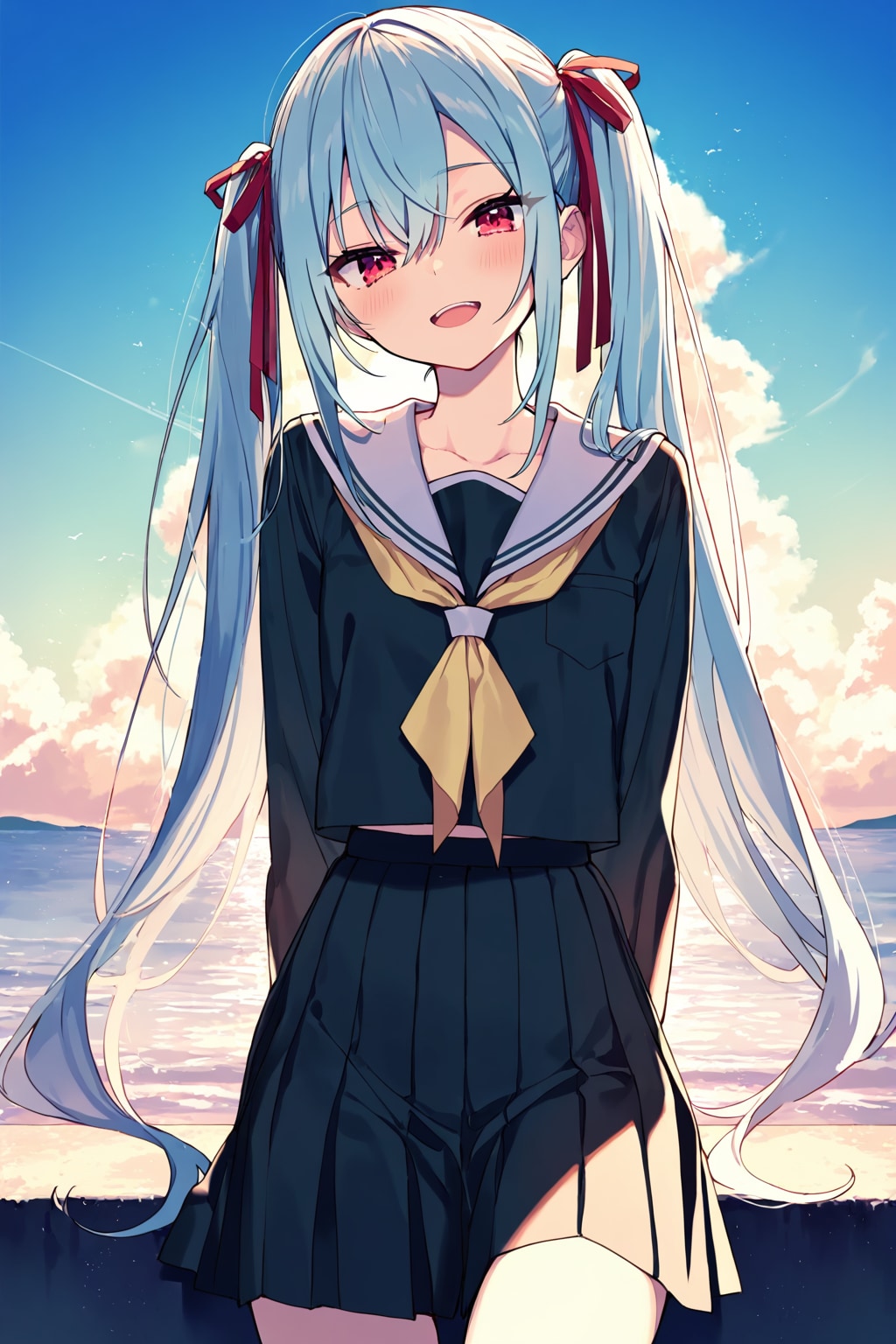 青髪ツインテちゃん