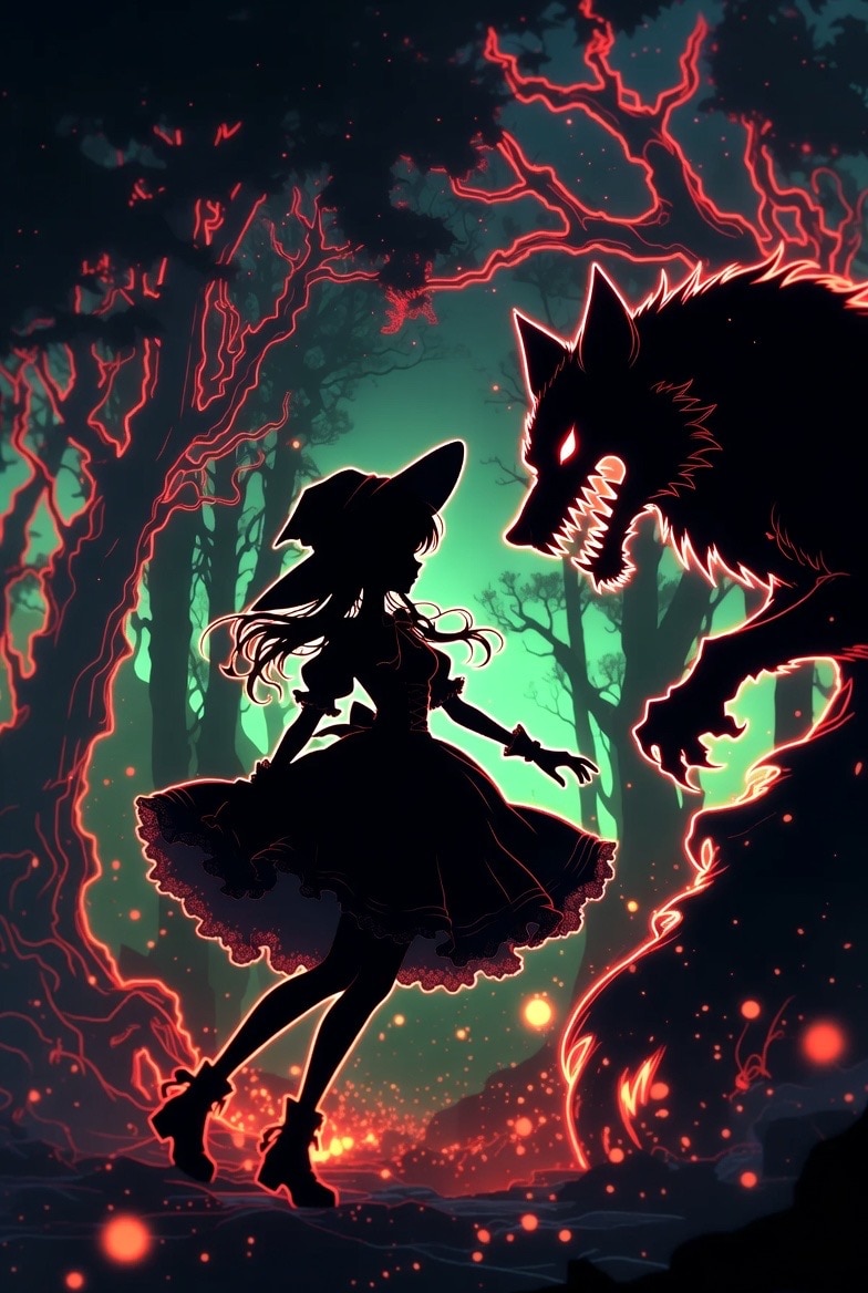 Gothic Lolita Little Red Riding Hood in Forest | の人気AIイラスト・グラビア