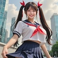 疑似パンチラを撮影されている爆乳J系ちゃん 6枚目