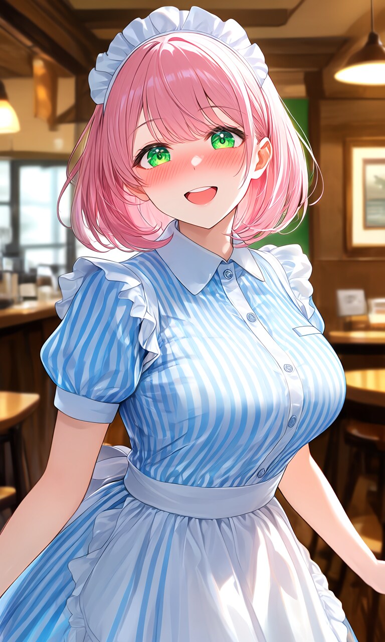 ピンクちゃん　カフェ店員 | の人気AIイラスト・グラビア