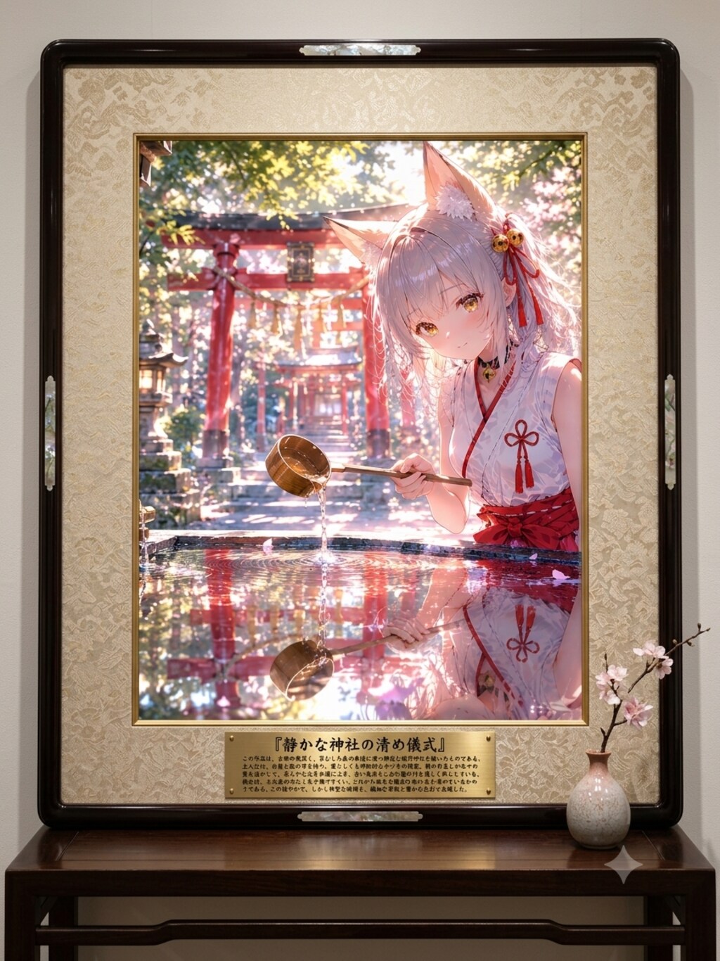 静かな神社の清め儀式