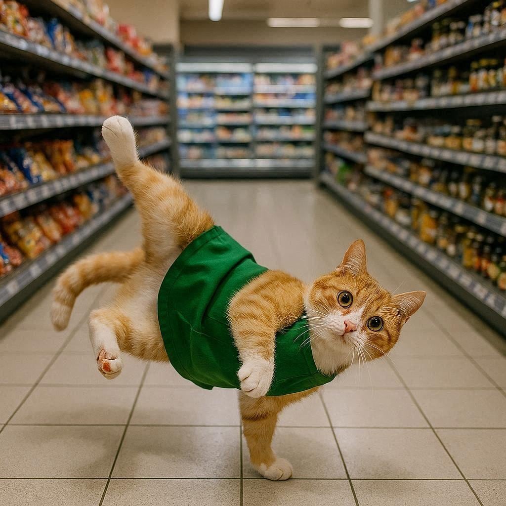 スーパーちちぷいで働く猫