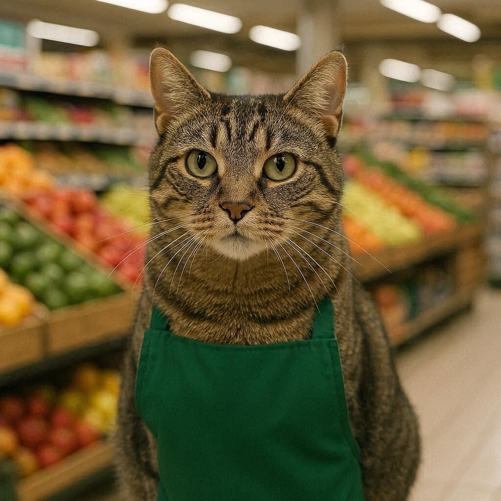 スーパーちちぷいで働く猫