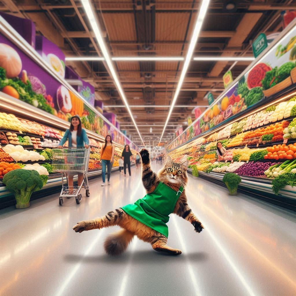 スーパーちちぷいで働く猫