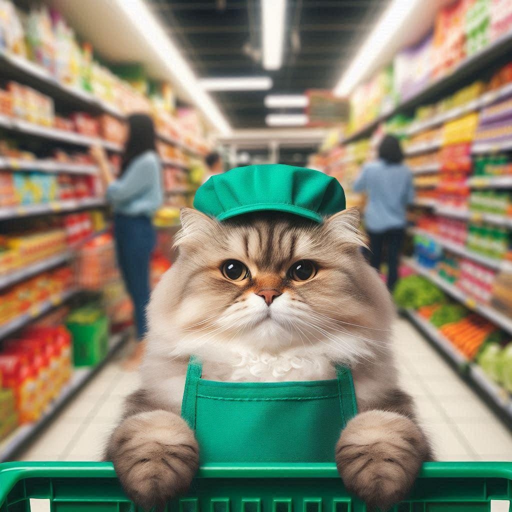 スーパーちちぷいで働く猫
