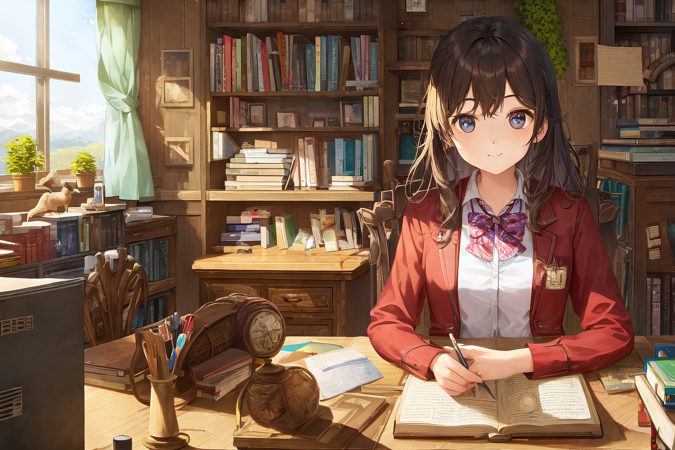勉強する女の子