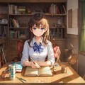 勉強する女の子 4枚目