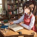 勉強する女の子 5枚目