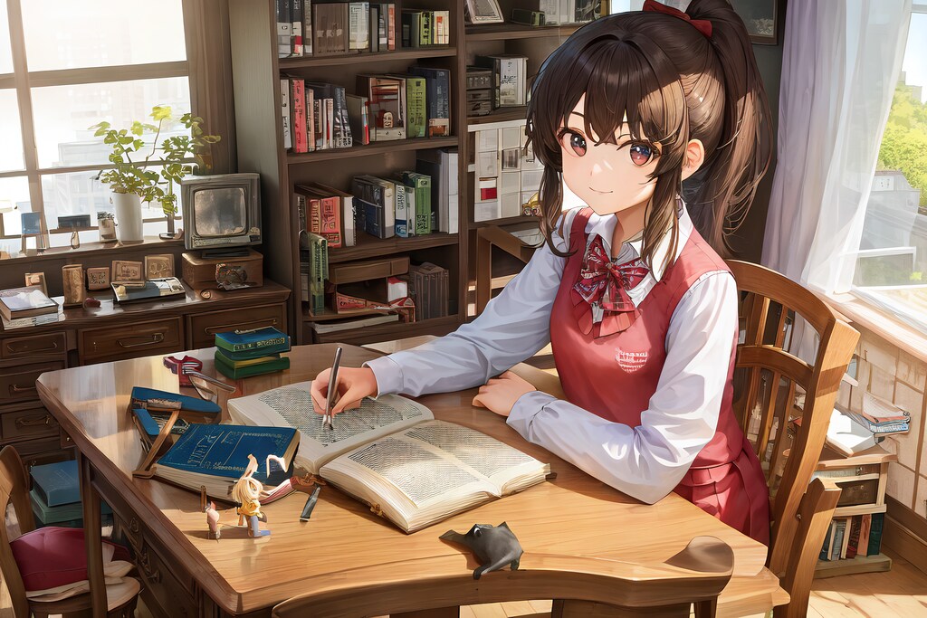 勉強する女の子