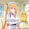 小林さんちのメイドラゴン　トール　🐲　トールとピカチュー！ 4枚目