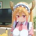 小林さんちのメイドラゴン　トール　🐲　トールとピカチュー！ 2枚目