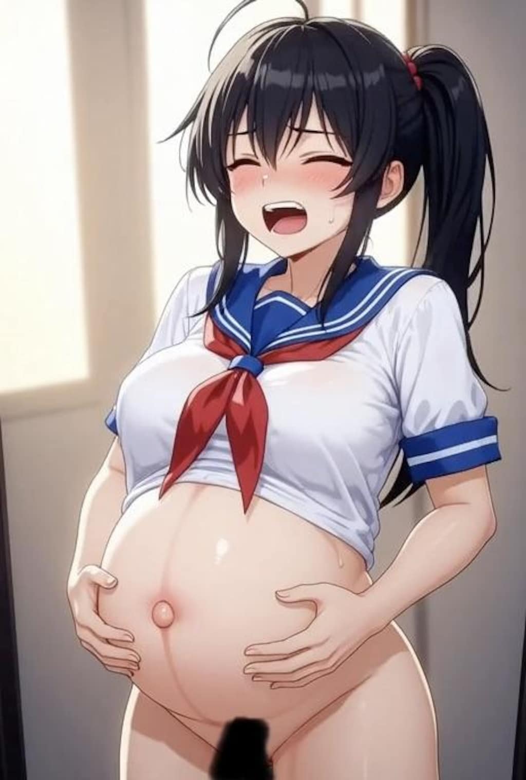 出産間近JK‎(　˙ ؂ ˙　)