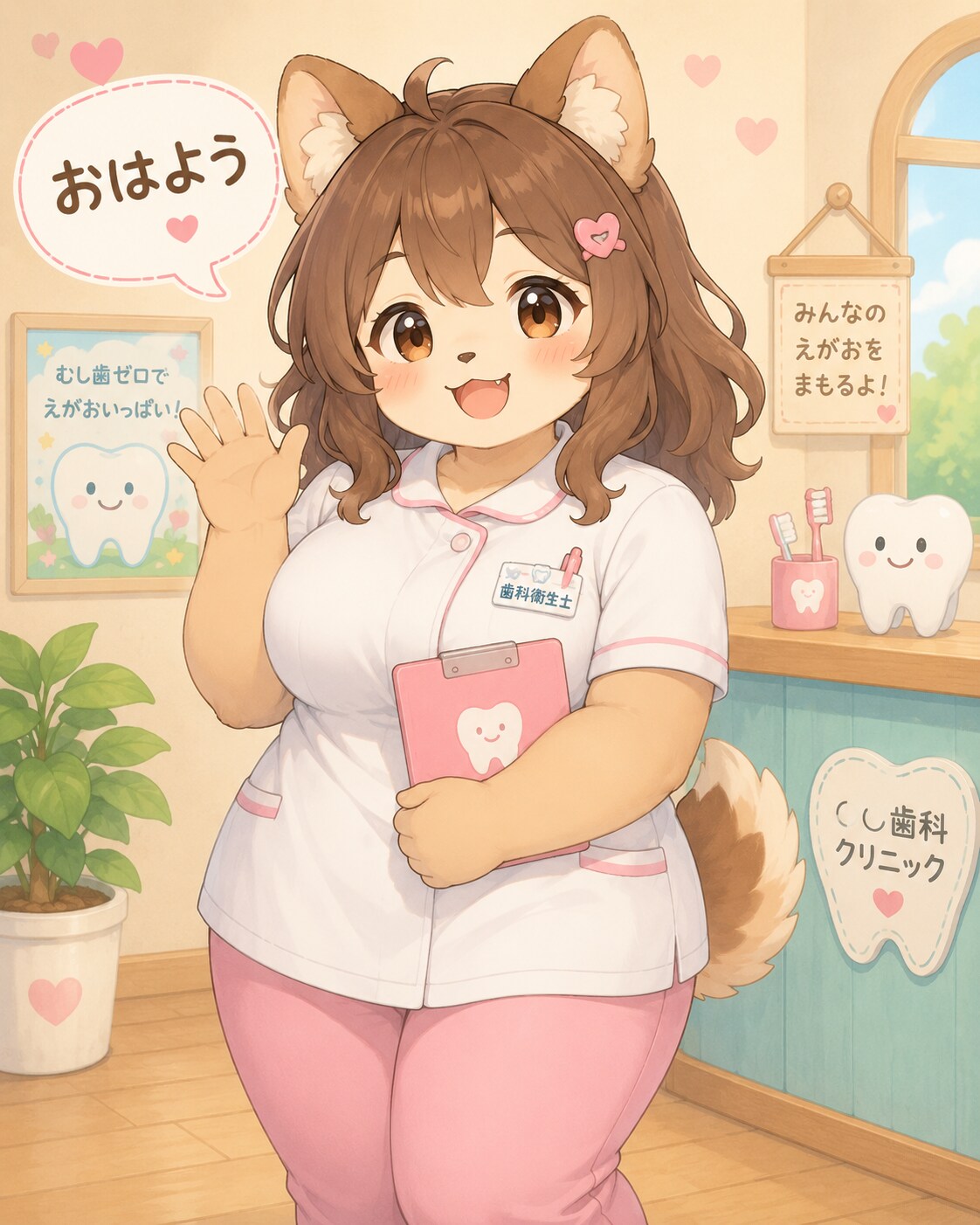 「おはよう」な歯科衛生士おねえさん