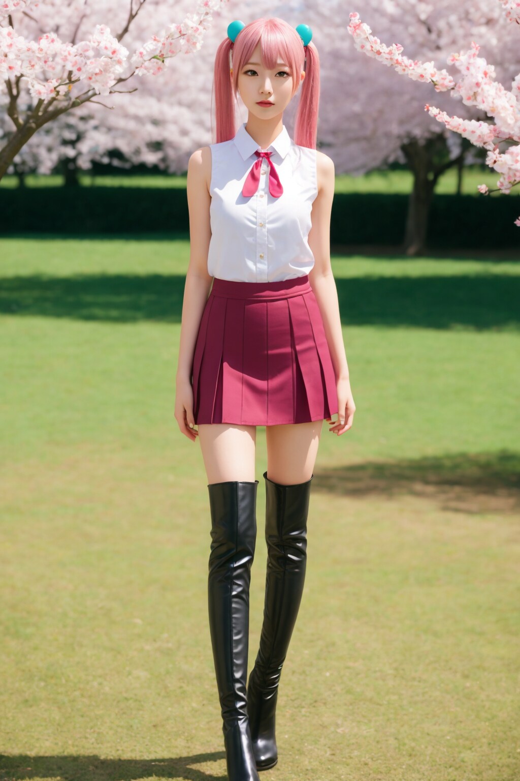 桜ミクのコスプレ前