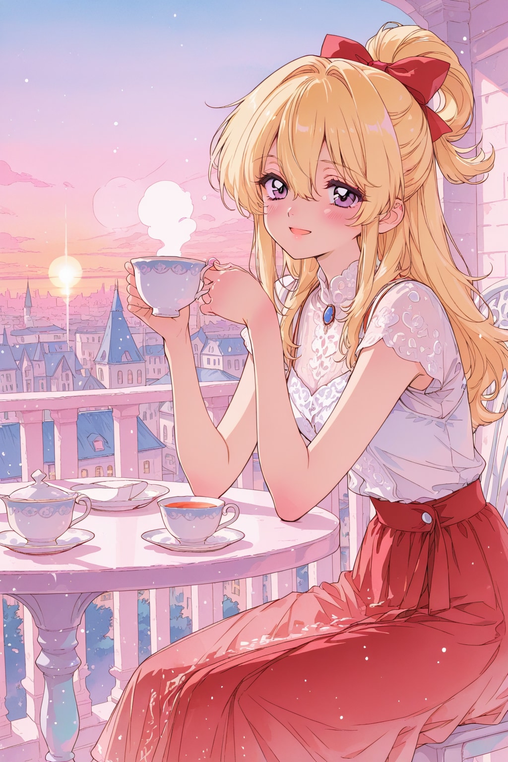 アプリコットティーを戴くなこちゃん