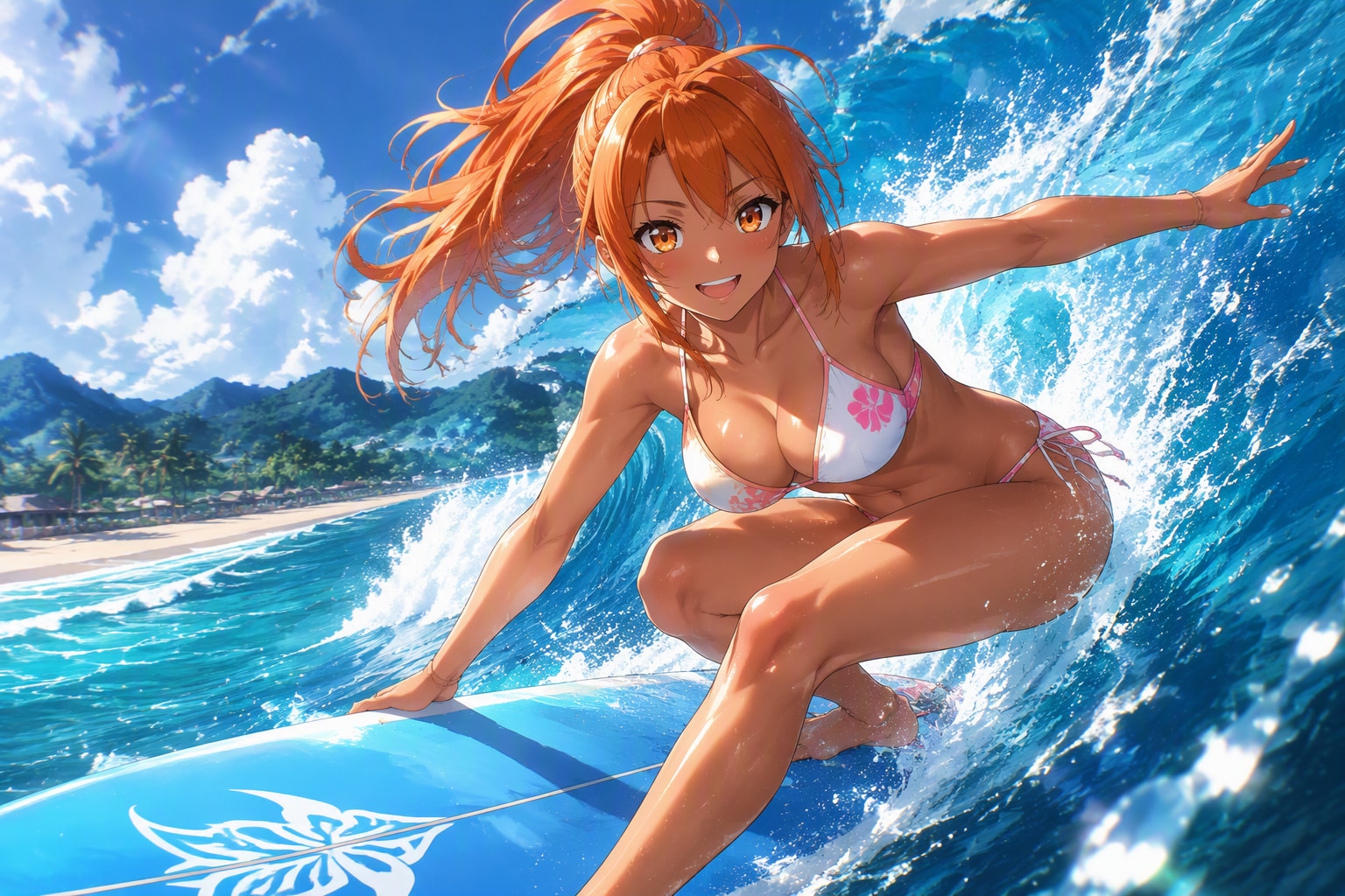 girl surfing
