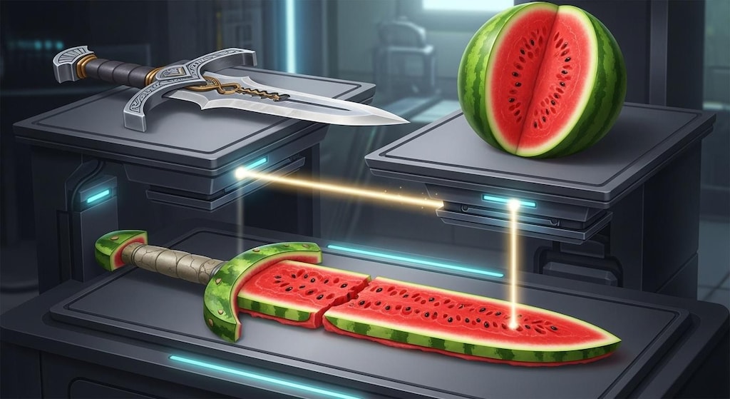 剣とスイカで合成