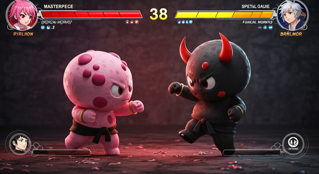 ももほうくんVSくろほうくん_ImageFX