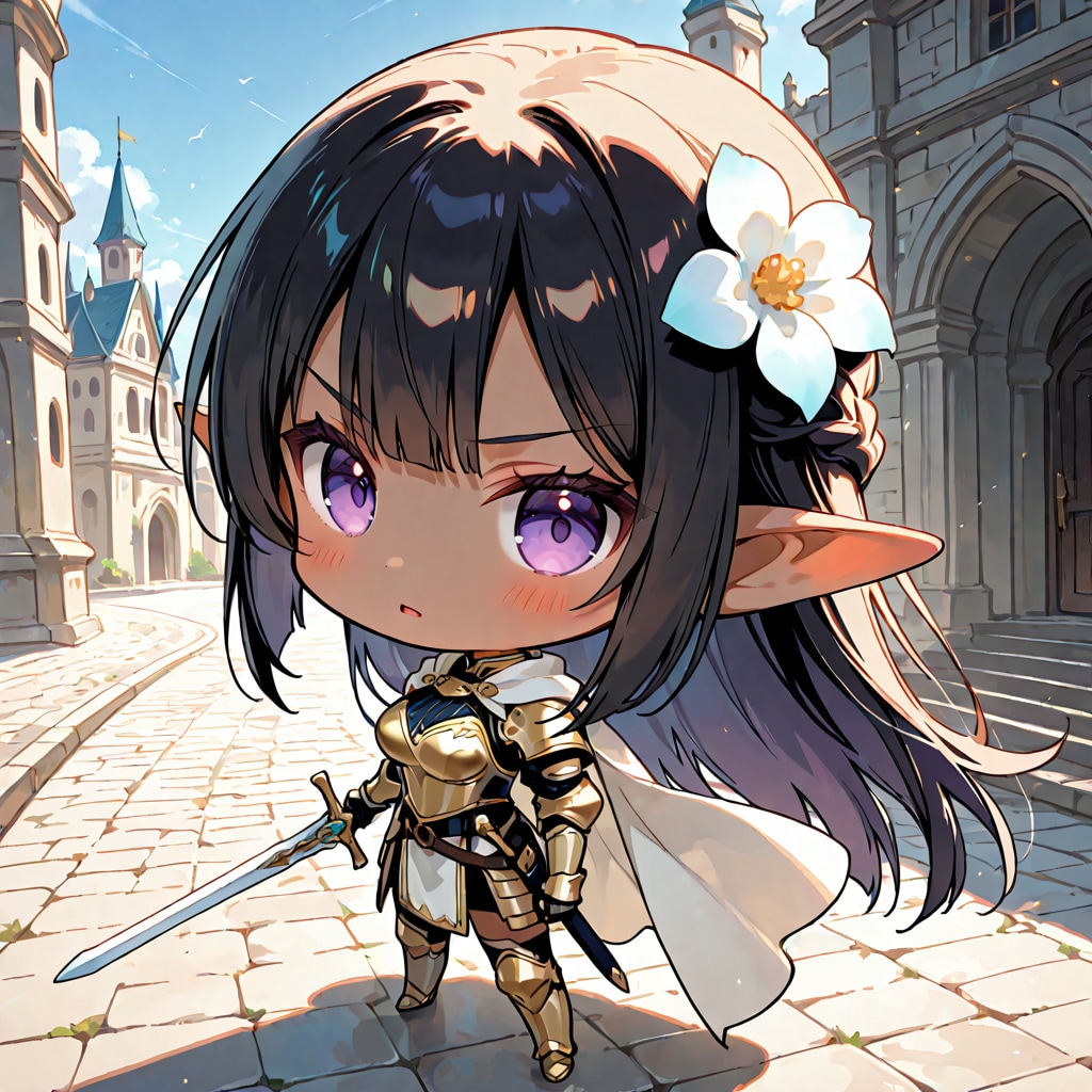 ちっちゃい姫騎士ダークエルフさん | の人気AIイラスト・グラビア