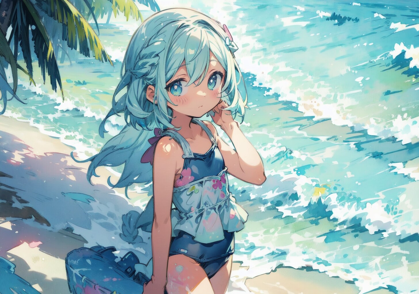 海辺にて