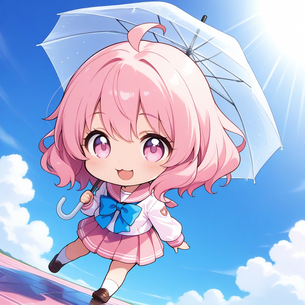 ちびならビニール傘でも飛べるらしい