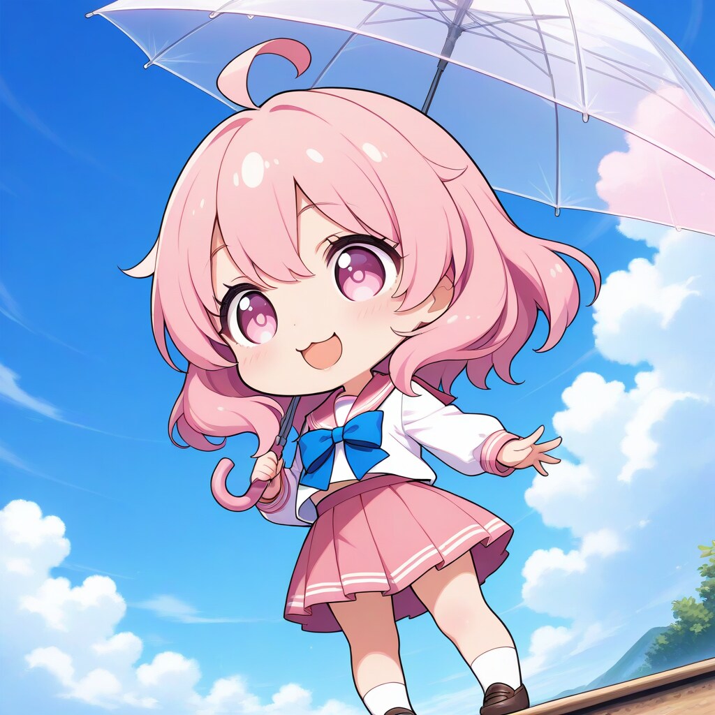 ちびならビニール傘でも飛べるらしい