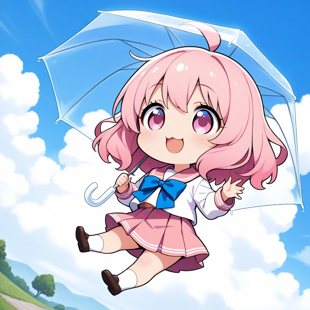 ちびならビニール傘でも飛べるらしい