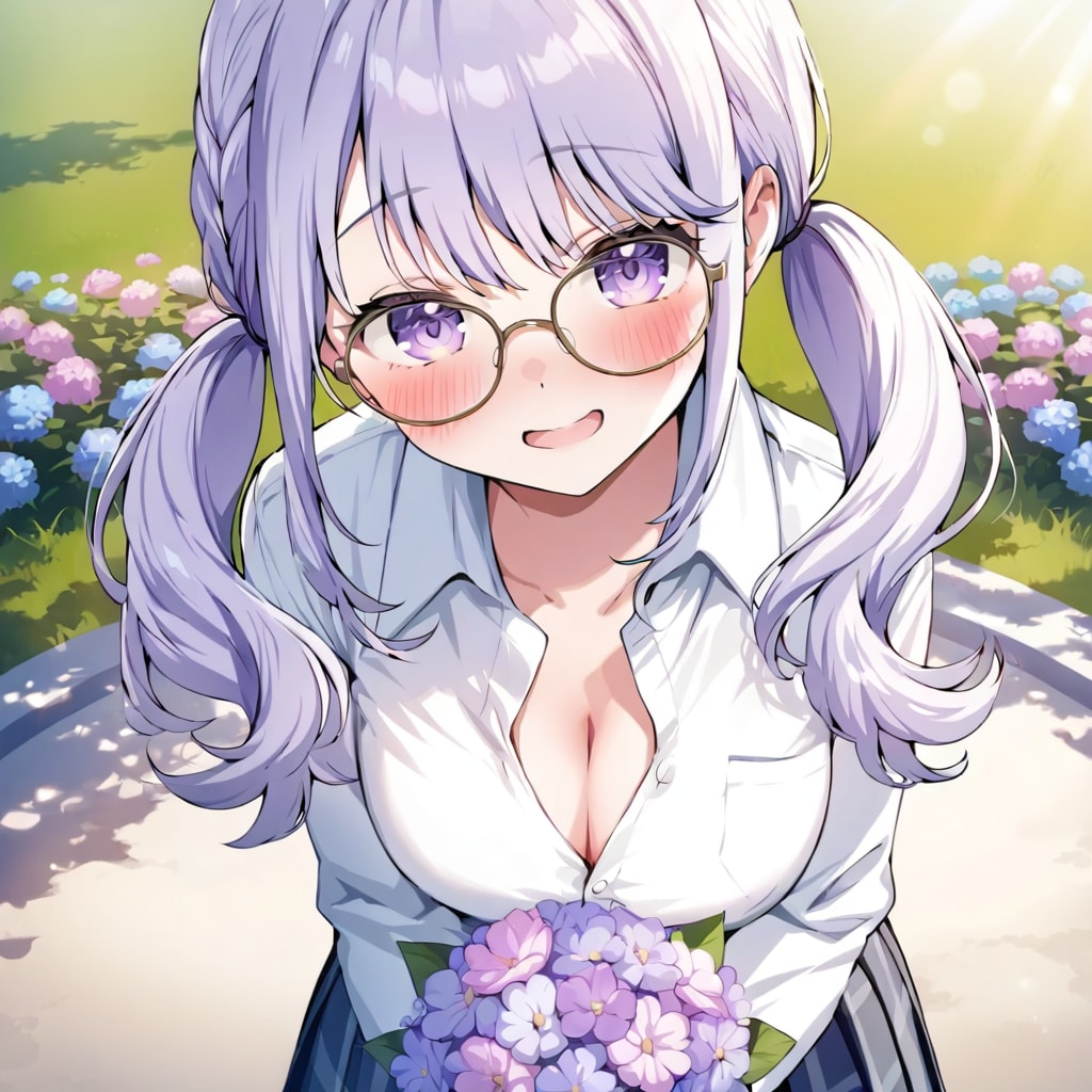 ライラックを贈る女の子