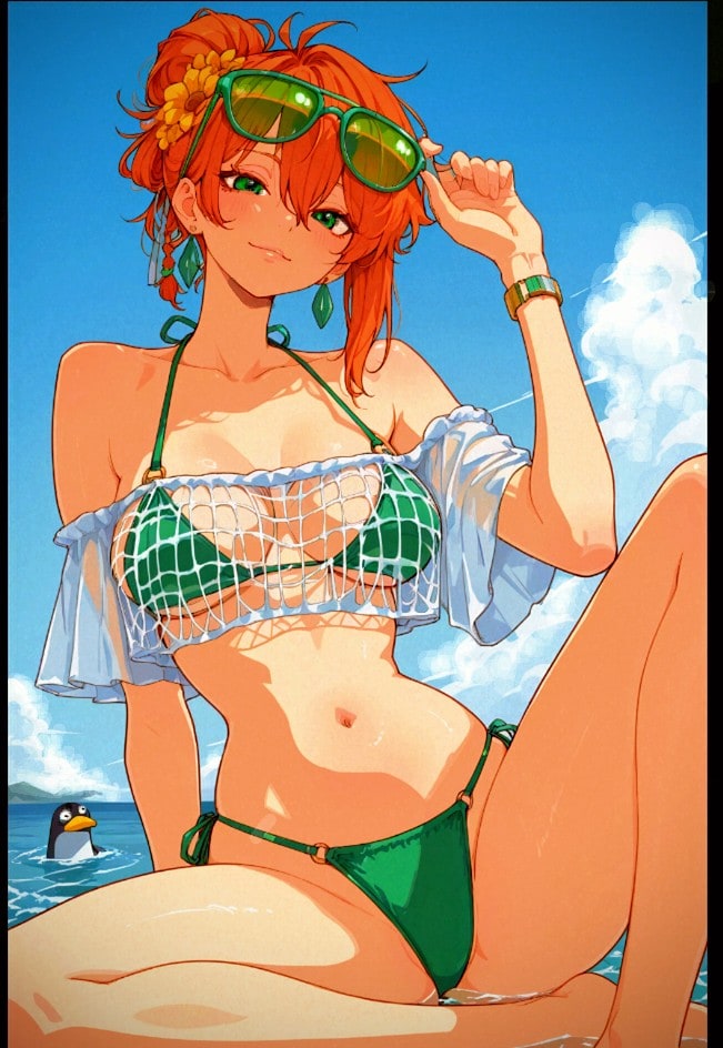 うちの子新作キャラクター　　　　涼凪夏緋｢すずなぎ･なつひ｣さんの、　　　　　　　夏季長期休暇の過ごし方🍉🍹