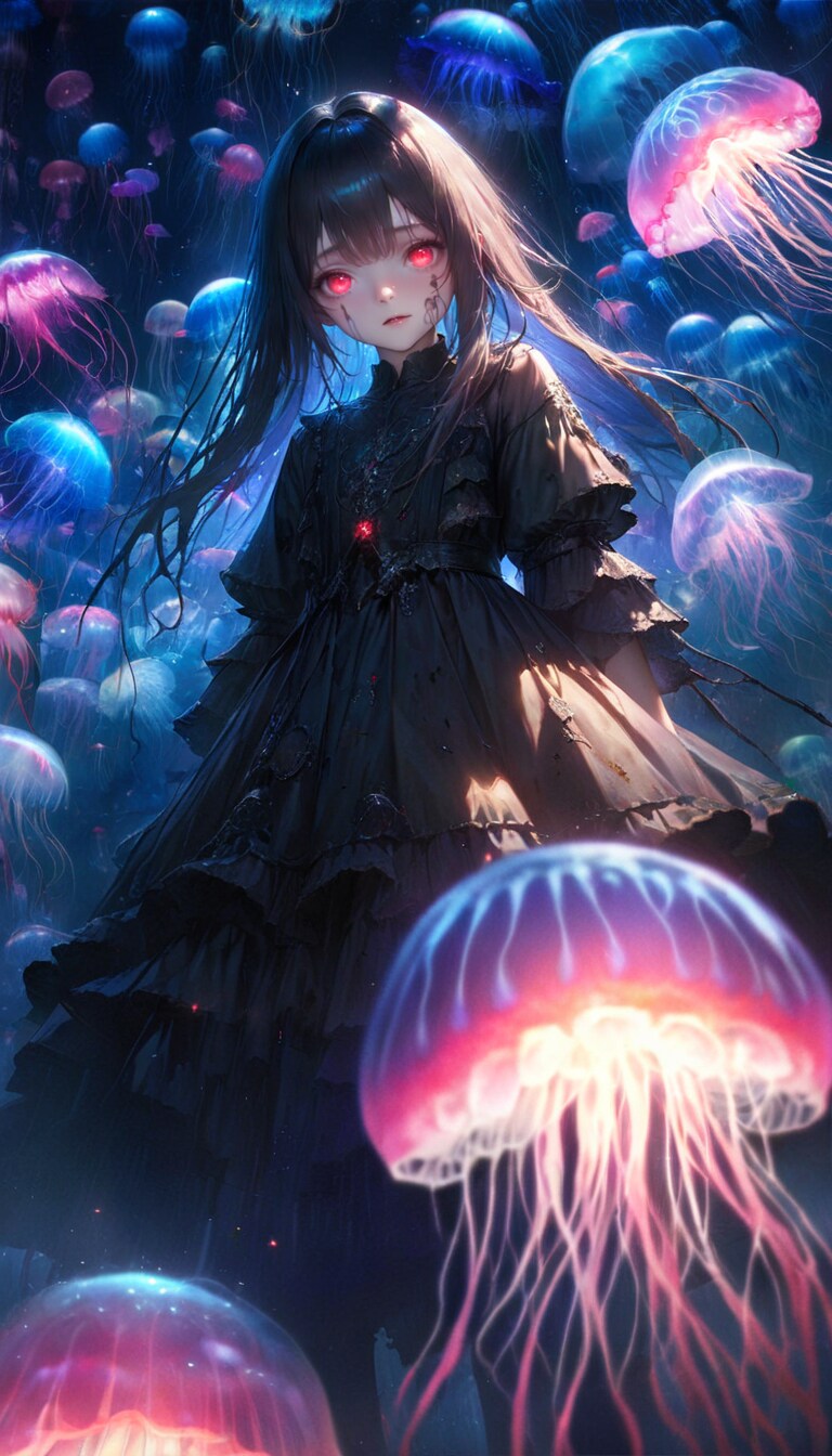 毒クラゲを従える海洋汚染少女 SDXL