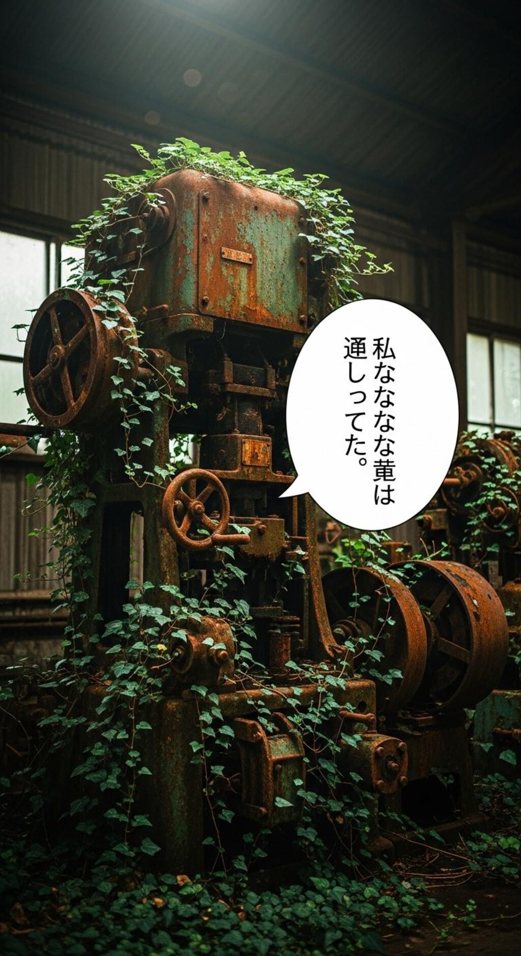 今日は廃工場の機械に喋ってもらった