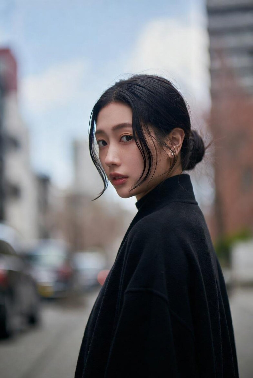 黒コートの女の子