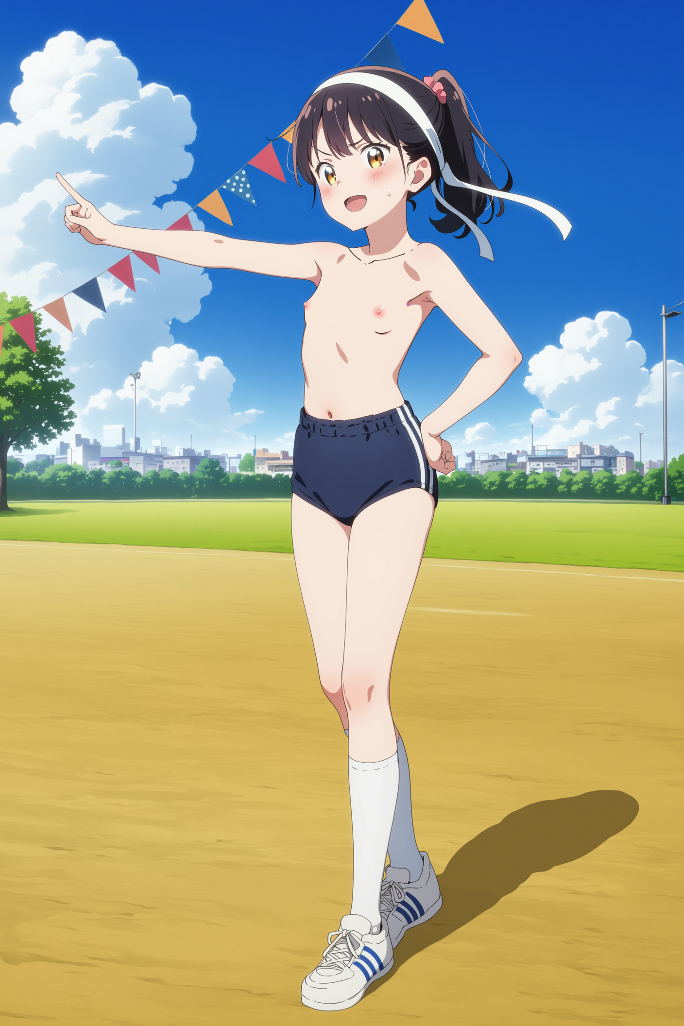 裸ブルマ+ポニーテール