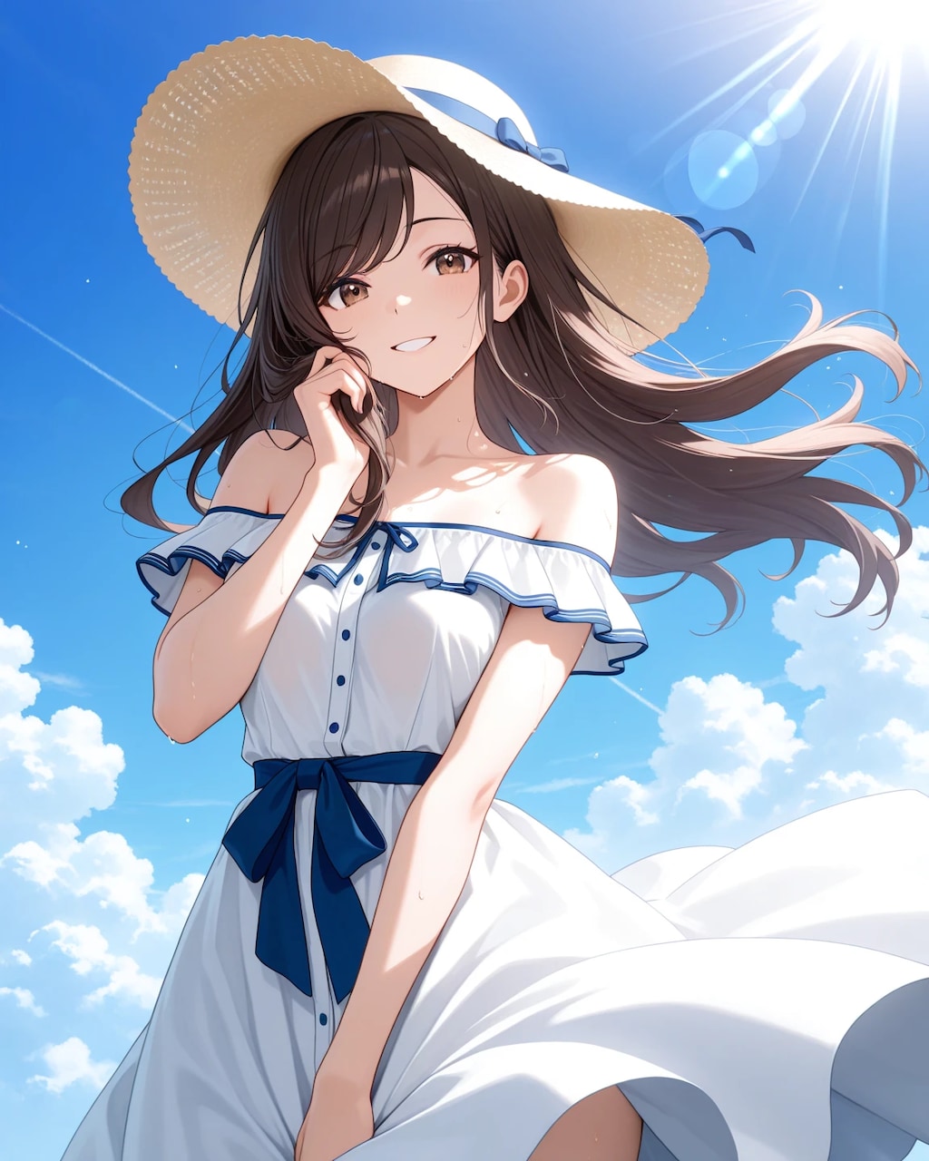お嬢様系夏服