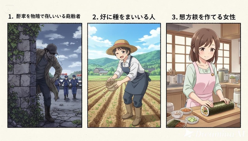 なにかをまくのサムネのぼつがぞう